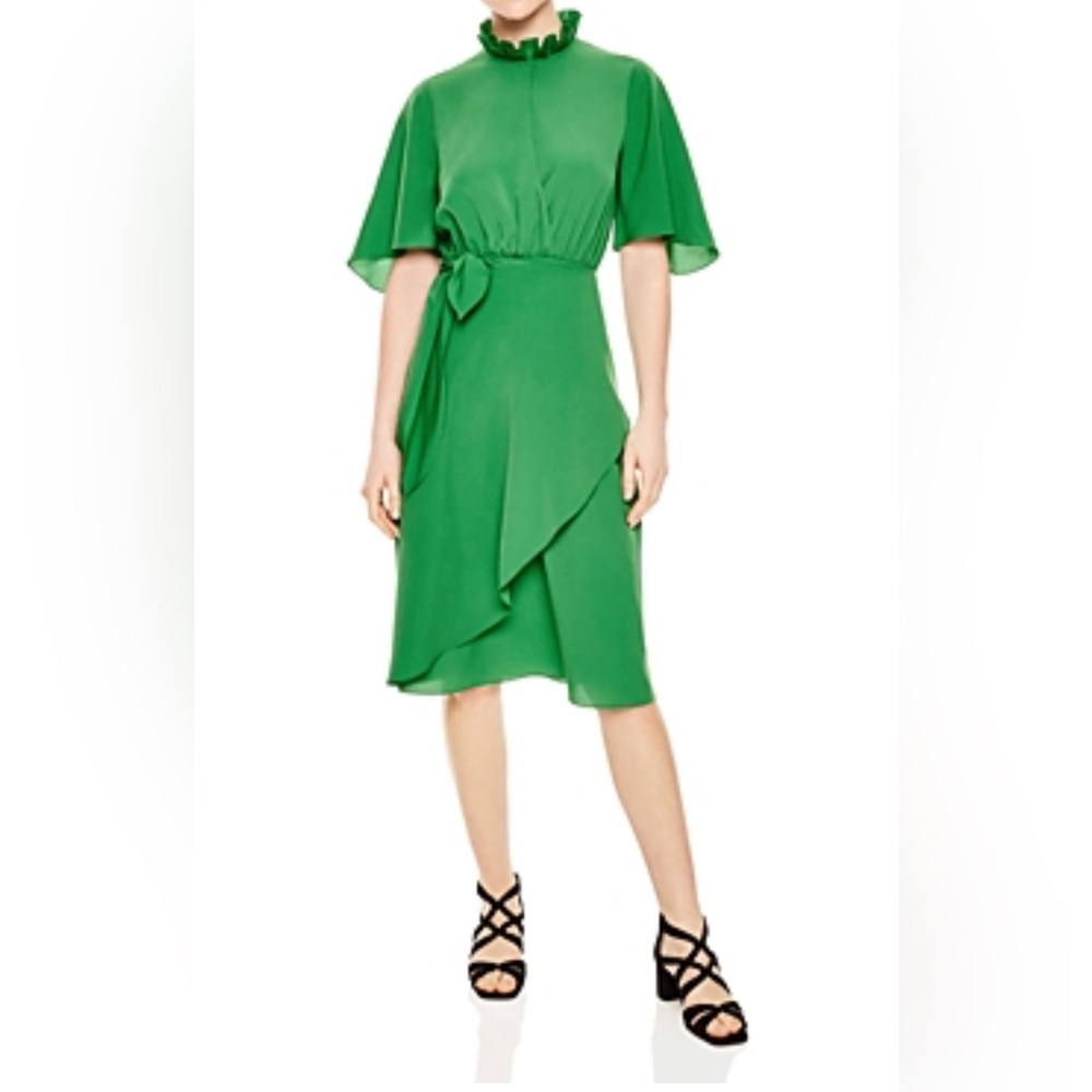 Sandro midi green leaf dress.